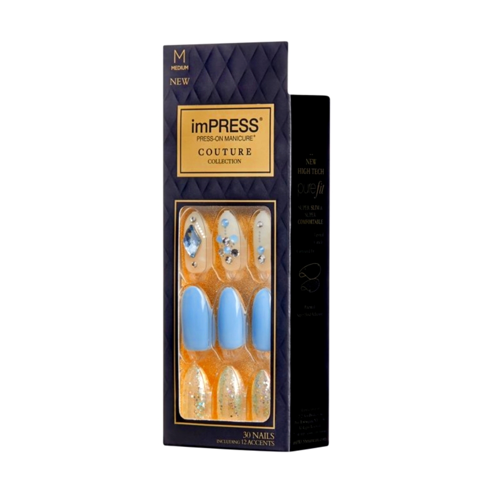 imPRESS Press-On Manicure Couture Collection , ‘Blue Mood’, 30 Count